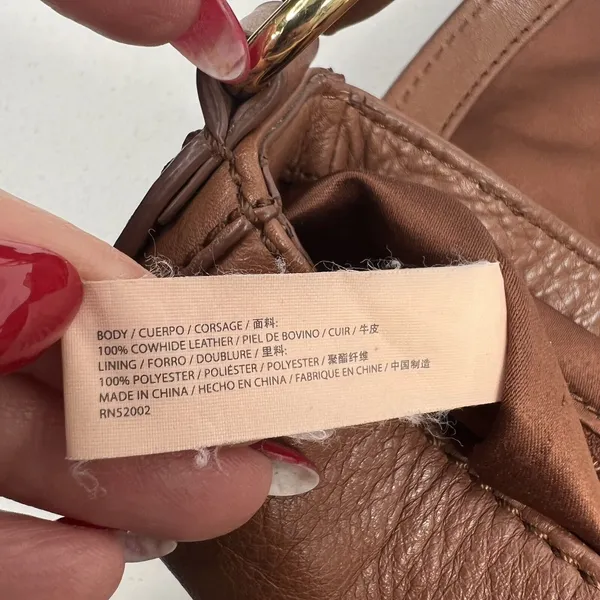 Juicy Couture Brown Leather Shoulder Bag Gold Turn Lock Hobo Saddle Bag - Image 11