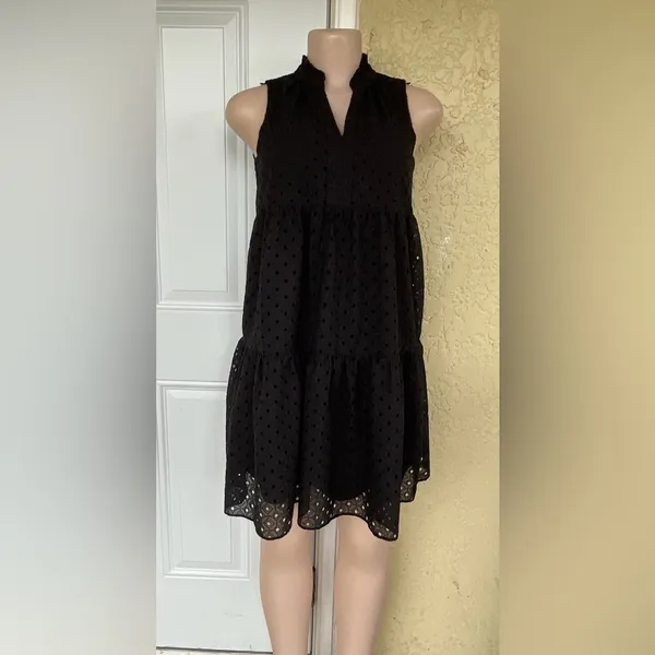 Lilly Pulitzer Black Eyelet Mini Dress - Image 2