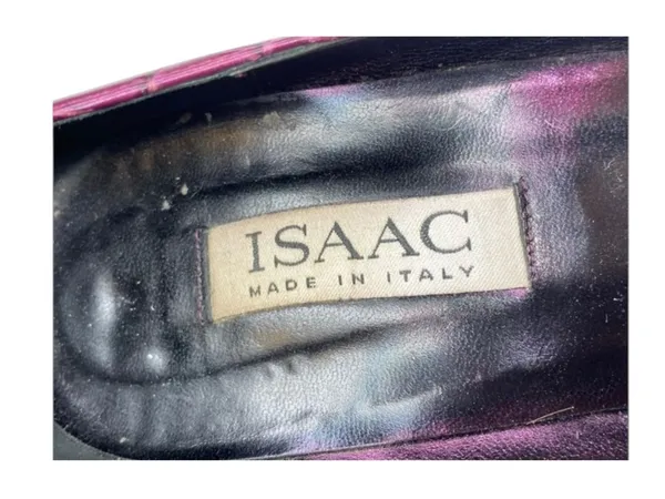 Vintage: Isaac ❉ Embossed Cut Out Peep Toe Pump Heels ❉ 2 Tone Pink Leather ❉ 8M - Image 11