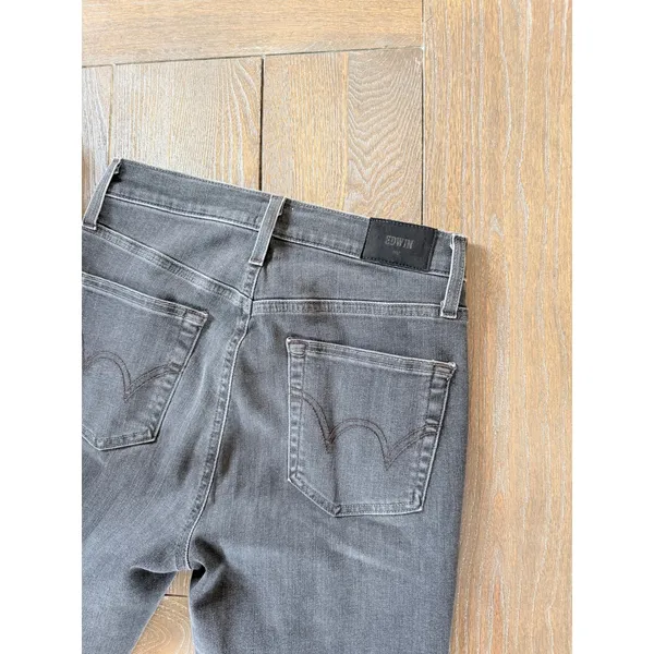 Edwin Jeans Women Bree Washed Black‎ 27 Straight Leg High Rise Raw Hem EW2003QRZ - Image 6