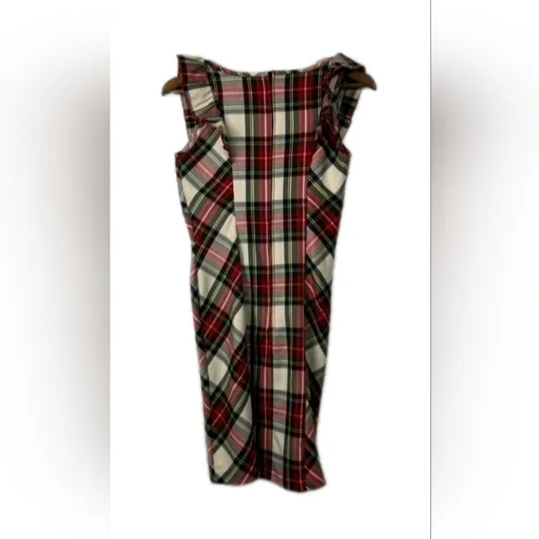 Vintage Karlie Plaid Ruffle Midi Dress Sz M Made in USA - Image 6