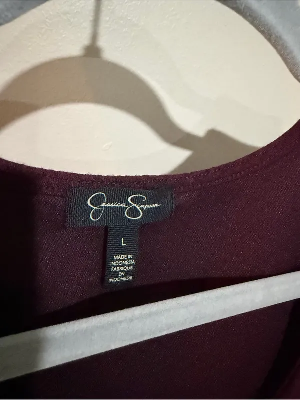 Jessica Simpson Stretch Knit Dress in Deep Burgundy - Image 4