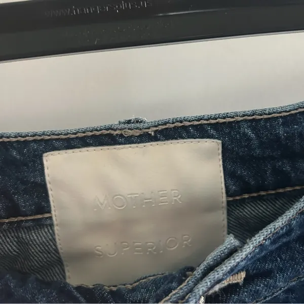 MOTHER Lil Spitfire Nerdy Cuff Wide Jean Blue Size 28 - Image 4