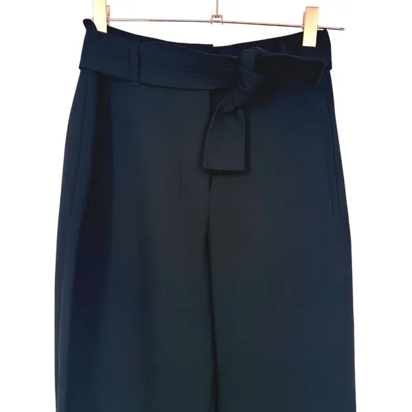 Aritzia Wilfred Womens Black Tie Front High Rise Straight Leg Dress Pants Size 2 - Image 7