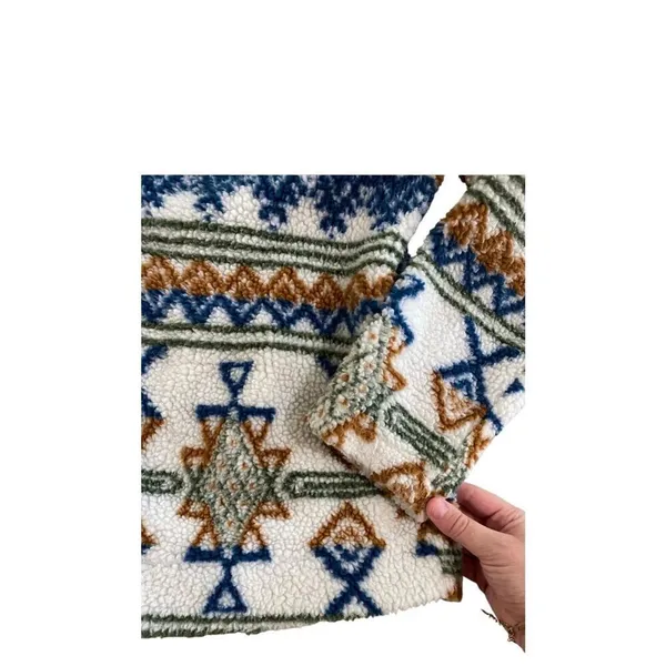 Andrée Southwestern Aztec Fleece Jacket Medium - Image 5