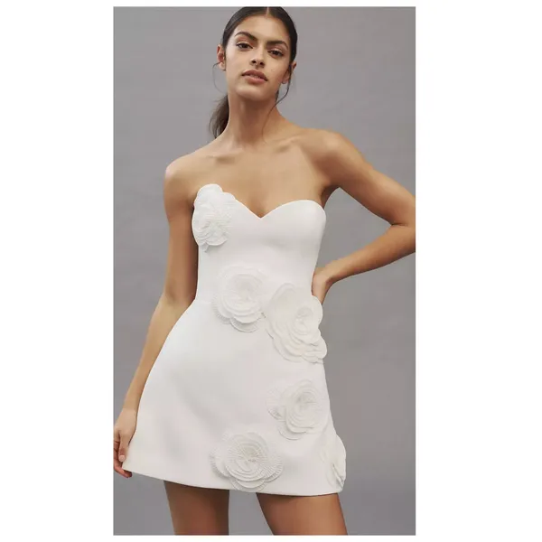 Helsi Gia Strapless Sweetheart 3D Floral Mini Dress Size XL - Image 2
