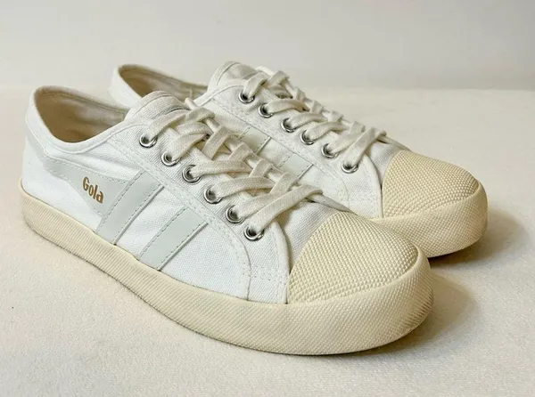 Gola Women’s Vegan Gola Classics Coaster Off White/Off White/Gold Size 7 - Image 2