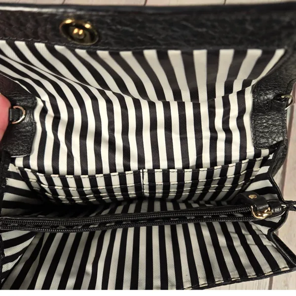 Kate Spade Southport Avenue Natalie Black Pebbled Leather Clutch‎ Crossbody - Image 6