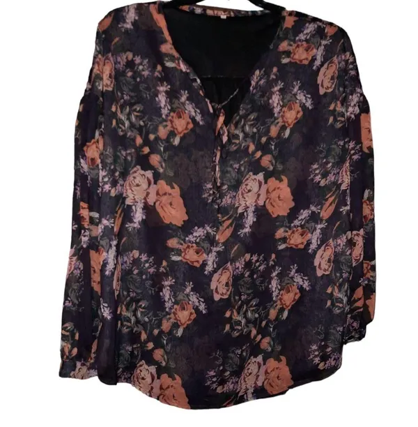 Long Sleeve Floral Blouse Size 2XL - Image 8