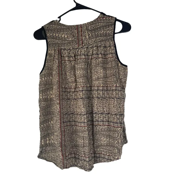 Anthropologie Hazel Size‎ Medium Rayon Boho Sleeveless Crochet Blouse Festival - Image 4