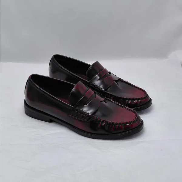 Madden Girl Penny Loafers Womens Sz 7 Y2K Burgundy Preppy Workwear Comfort Shoes - Image 11