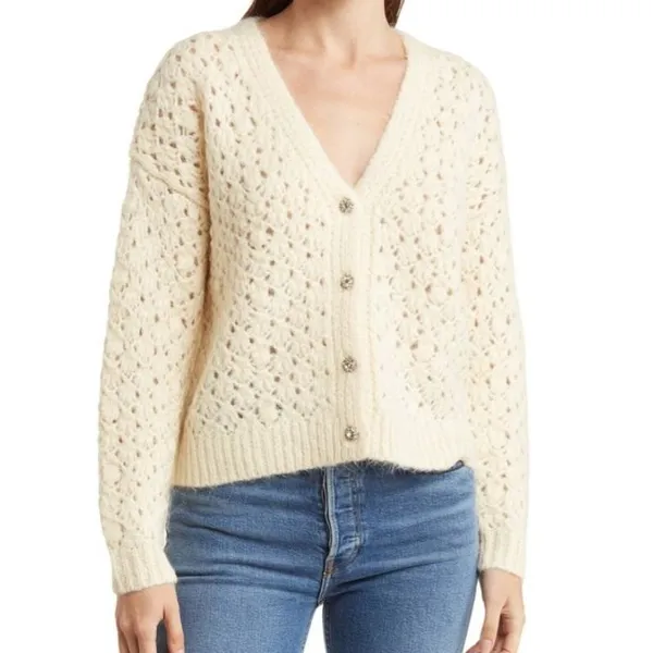 INDUSTRY Republic Company Alpaca Blend Sweater Cardigan V Neck MEDIUM New NWT - Image 3