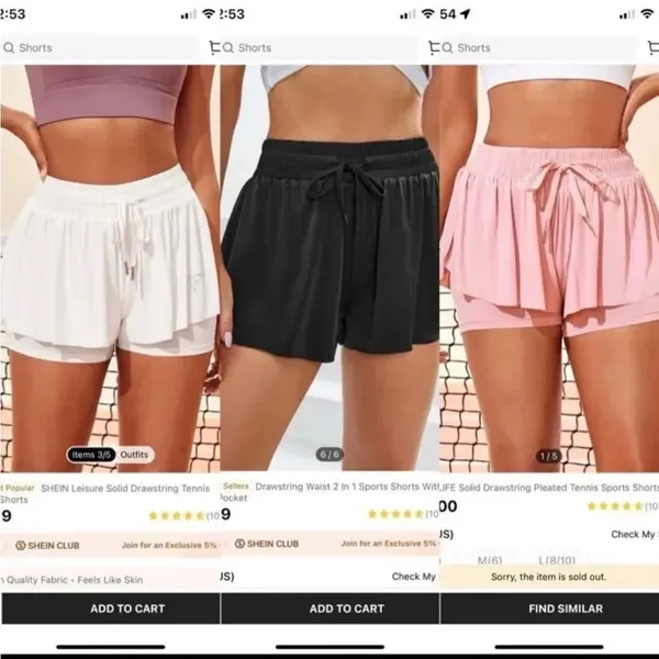 Gray Athletic Skort Women’s Small Elastic Waist Drawstring Active Tennis Shorts - Image 2