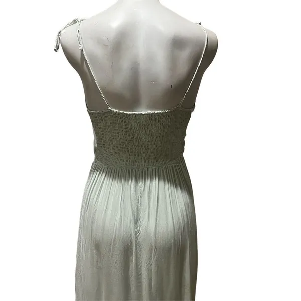 Birch and Stone Sage Green High-Low Maxi Dress w/ Front Cut-Out Size M - Image 6