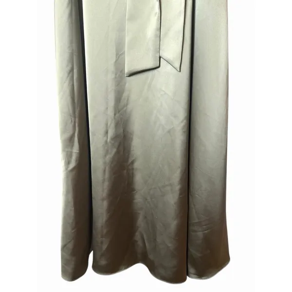 Antonio Melani Kinnon Satin Sage Green Drape Neckline Self Tie Dress 6 - Image 4