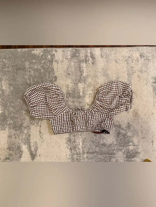 Wild Fable Brown and White Crop Top - Image 5