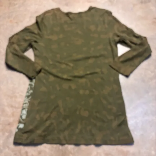 Tryst Retro Y2K Skater Olive Green Camo MallGoth Printed Shirt Womens XL - Image 6