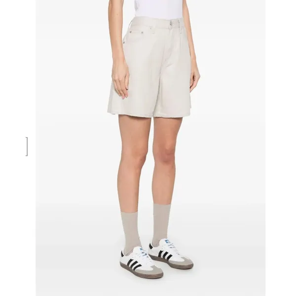 Levi's Premium Size 24 Women's High Rise Baggy Linen Blend Baggy Shorts Grey - Image 3