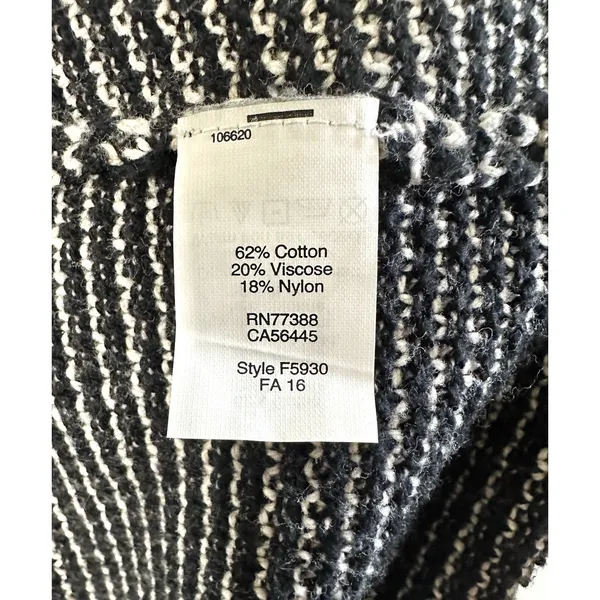 Madewell Size L Women's Pullover Striped Black‎ White Textured Knit Long Sleeve - Image 10