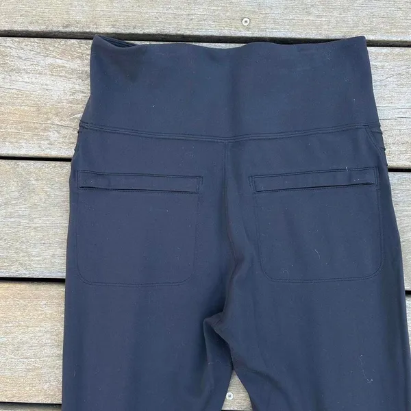 Black High Waisted Athleta Delancy Moto Leggings w/ Zip Ankles and Pockets - Image 7