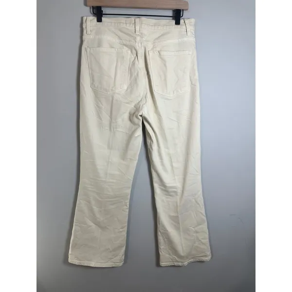 J Brand Julia High Rise‎ Flare Jeans Amaya Cream Cropped 29 - Image 6