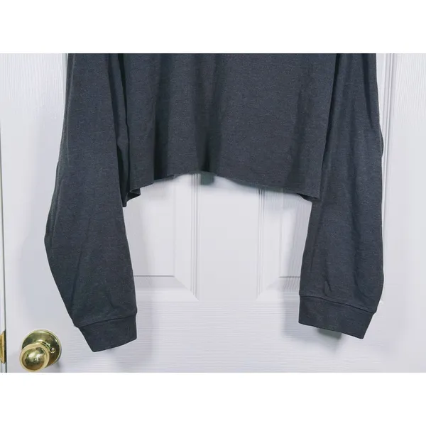 WeWoreWhat Cropped Sweatshirt Size XL Gray Casual Lounge Minimalist Cozy Comfort - Image 7