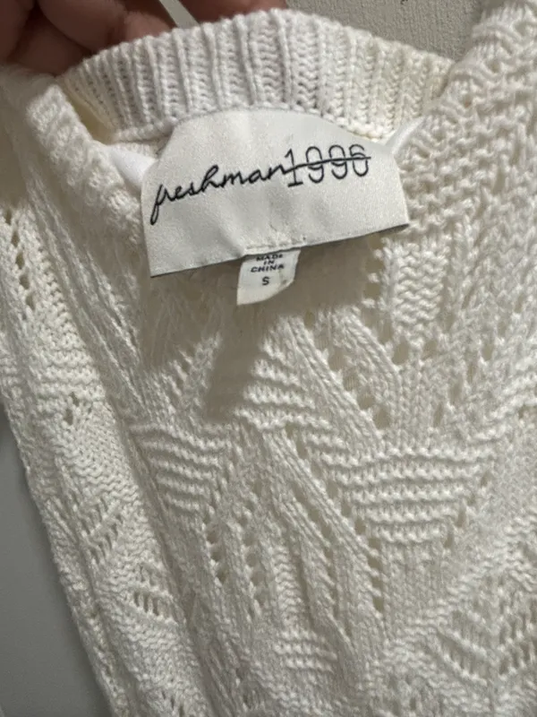 Freshman 1996 White Crochet Knit Dress - Image 4