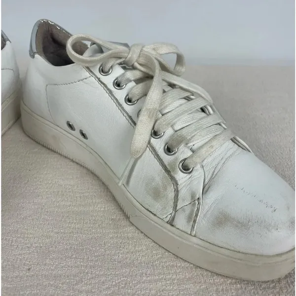 Blackstone White RL90 Low Top‎ Sneaker with Silver Accents - Image 7