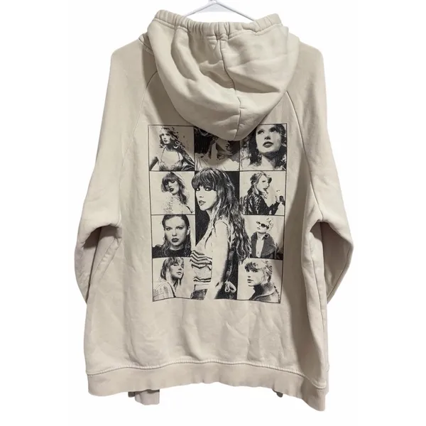 Taylor Swift The Eras Tour Hoodie‎ Concert Pullover Sweatshirt Cream Size Large - Image 2