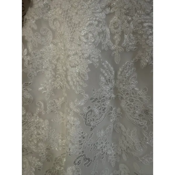 Sherri Hill 51573 Ivory Metallic Lace Ball Gown Off Shoulder Sweetheart Sz 00 - Image 6