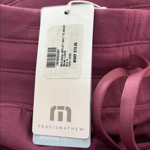 Travis Mathew Skylift Soft Tie Short W/Pockets Sz S in Damson GOLF Resortwear - Image 8