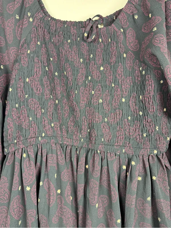 Lane Bryant NWT Smocked-Bodice Tie-Neck Maxi Dress Sz 18/20 Paisley - Image 13