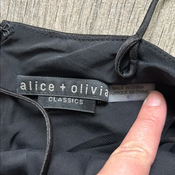 Alice + Olivia Black Mini Dress with Spaghetti Straps - Image 2
