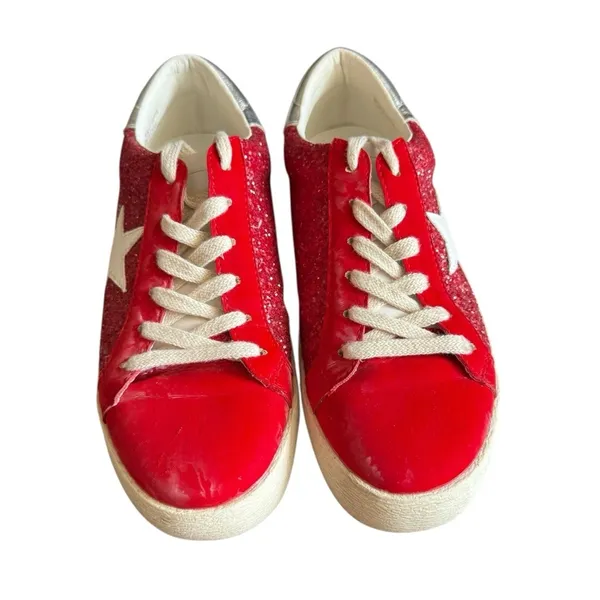 Mi.iM Skylar Rubber Sole Lace-up Glitter Leather Star Sneakers Women’s Size 6.5 - Image 2