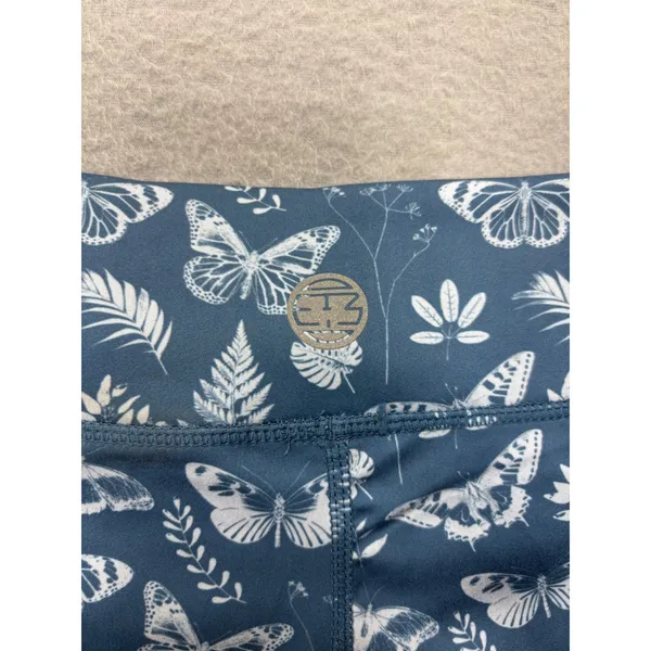 IAB‎ MFG Athletic Shorts 10 L Blue Butterfly No Ride Compression Workout Yoga - Image 7