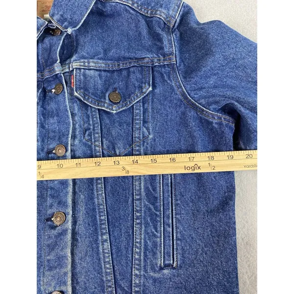 Vintage Levis Strauss Denim Jacket Womens Size M Blue Denim Trucker Blazer * - Image 12