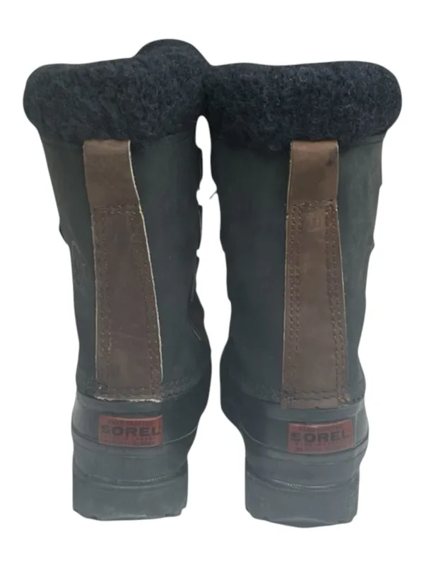 Vintage: Sorel ™ ✪ Alpine Felt Lined Wool Trim Leather Lug Sole Boots ✪ Black 7M - Image 4