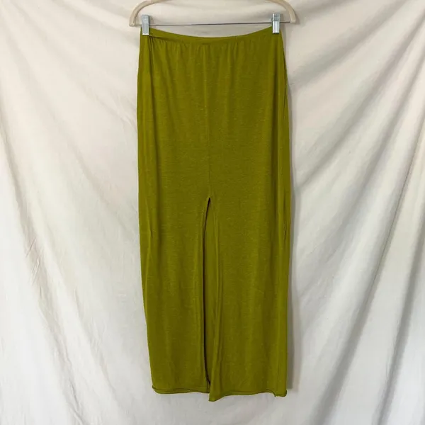 Zara green Midi Maxi Skirt with Leg Slit Size M - Image 2