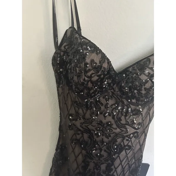 Lulus Moonlit Love Black Sequin Sleeveless Bodycon Mini Dress Size XS Sexy - Image 6