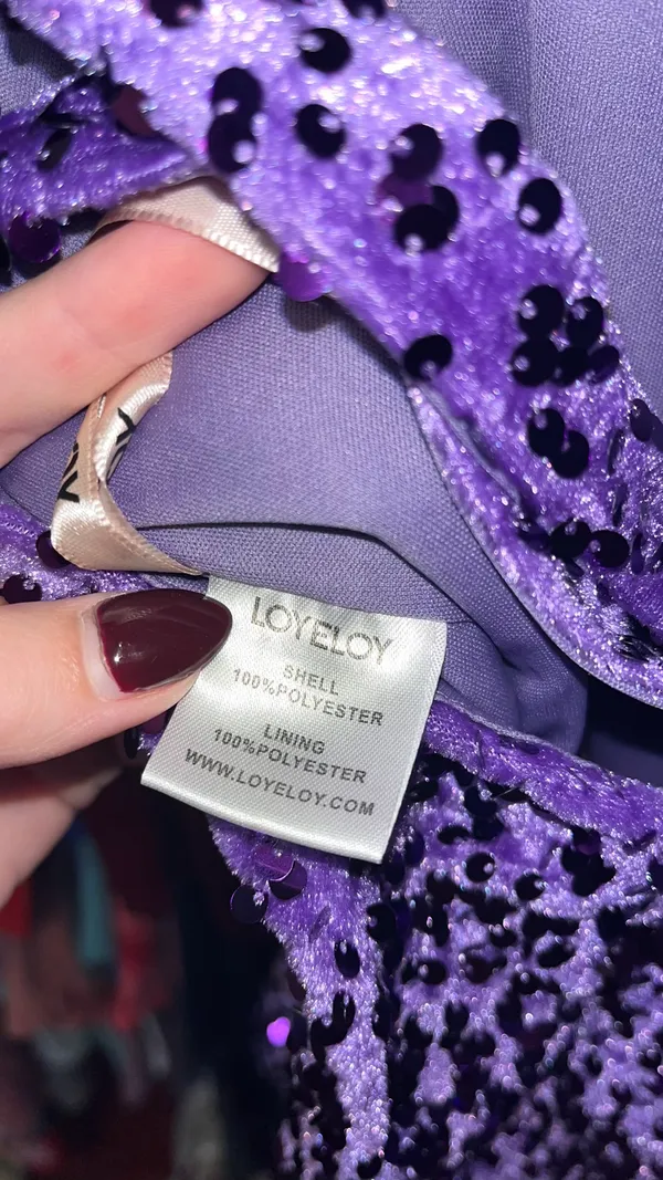 Purple soft comfortable Sparkly Homecoming Dress - Image 4
