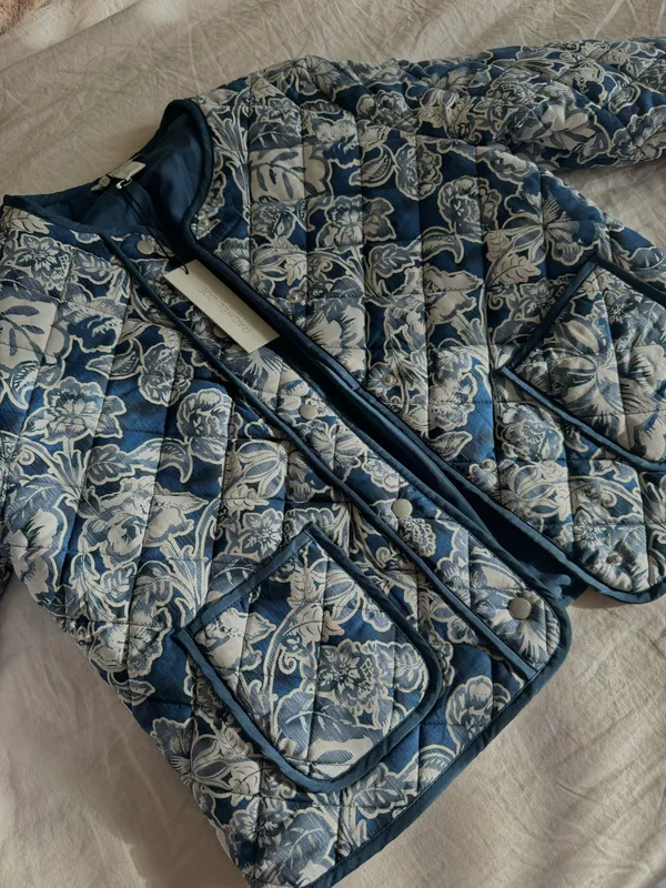 Quilted Jacket Blue Size L - Image 4
