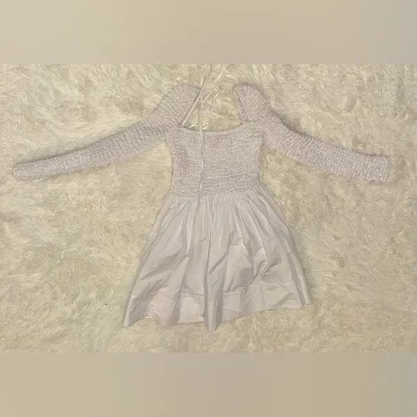 NEW STAUD cassidy Long sleeves mini dress white Sz S - Image 4
