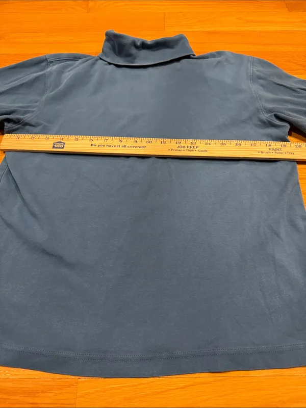 L.L.Bean blue cotton turtleneck size medium. - Image 2