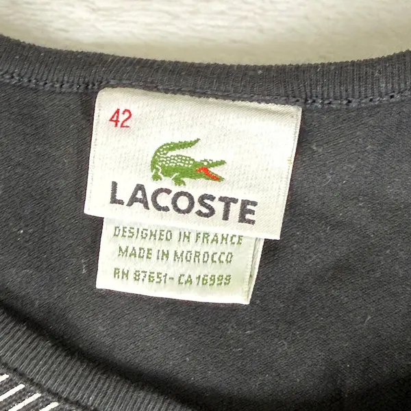 Lacoste Womens Black Piqué Cotton Stretch Polo T-Shirt Dress Size 42 F4811 - Image 3