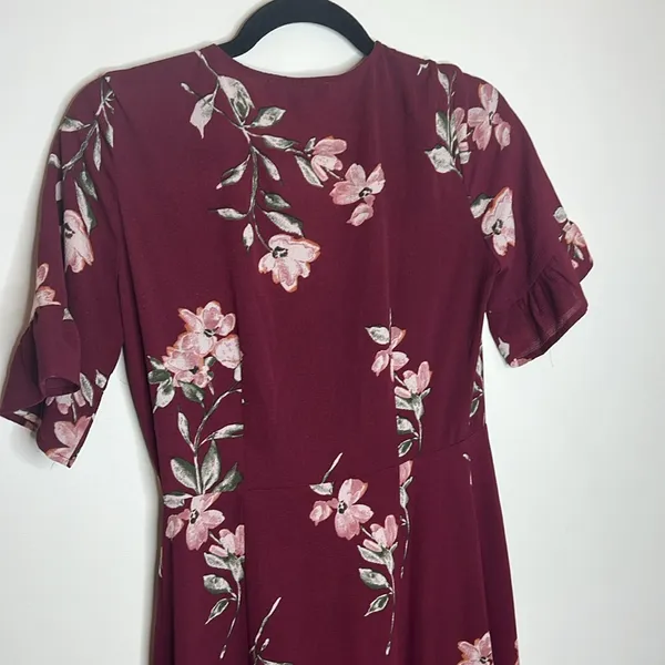 Lulus September Sunsets Burgundy Floral Maxi Wrap Dress - Image 11