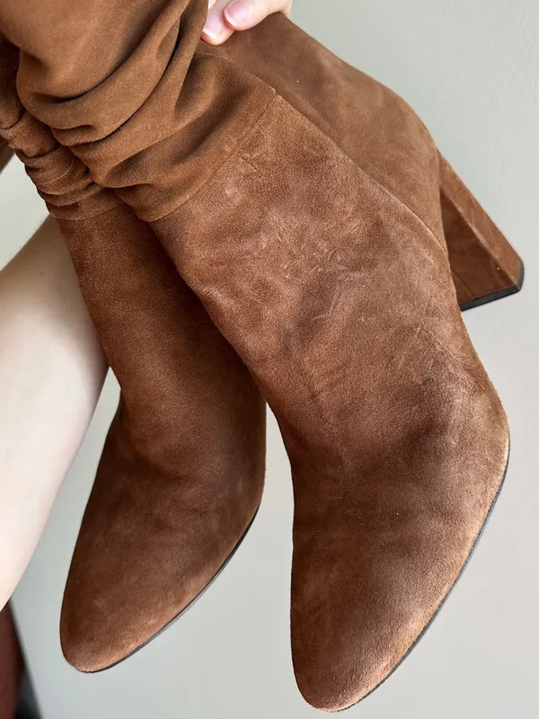 Banana Republic Midshaft Slouch Suede Boots, Nutmeg, Size 9.5 - Image 9