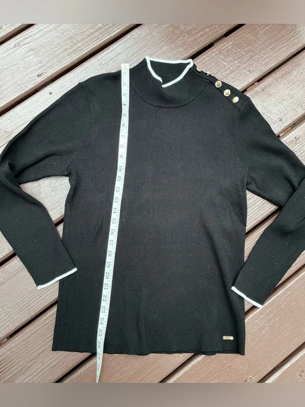 Calvin Klein Ribbed Button-Shoulder Women's Sweater🖤 - Image 8