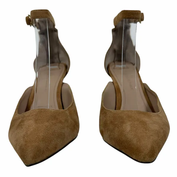 Banana Republic Pointed Toe d'Orsay Suede Ankle Strap Pump Camel Size 6.5 - Image 4