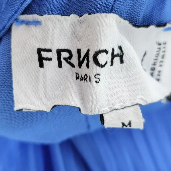 FRNCH Jailys Dress Womens M Blue Silk Viscose Criss Cross Open Back Tiered - Image 2