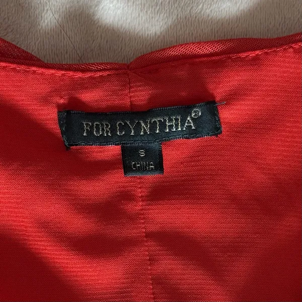 For Cynthia Vibrant Orange Red Tiered Mesh Cap Sleeve Top Size S - Image 7